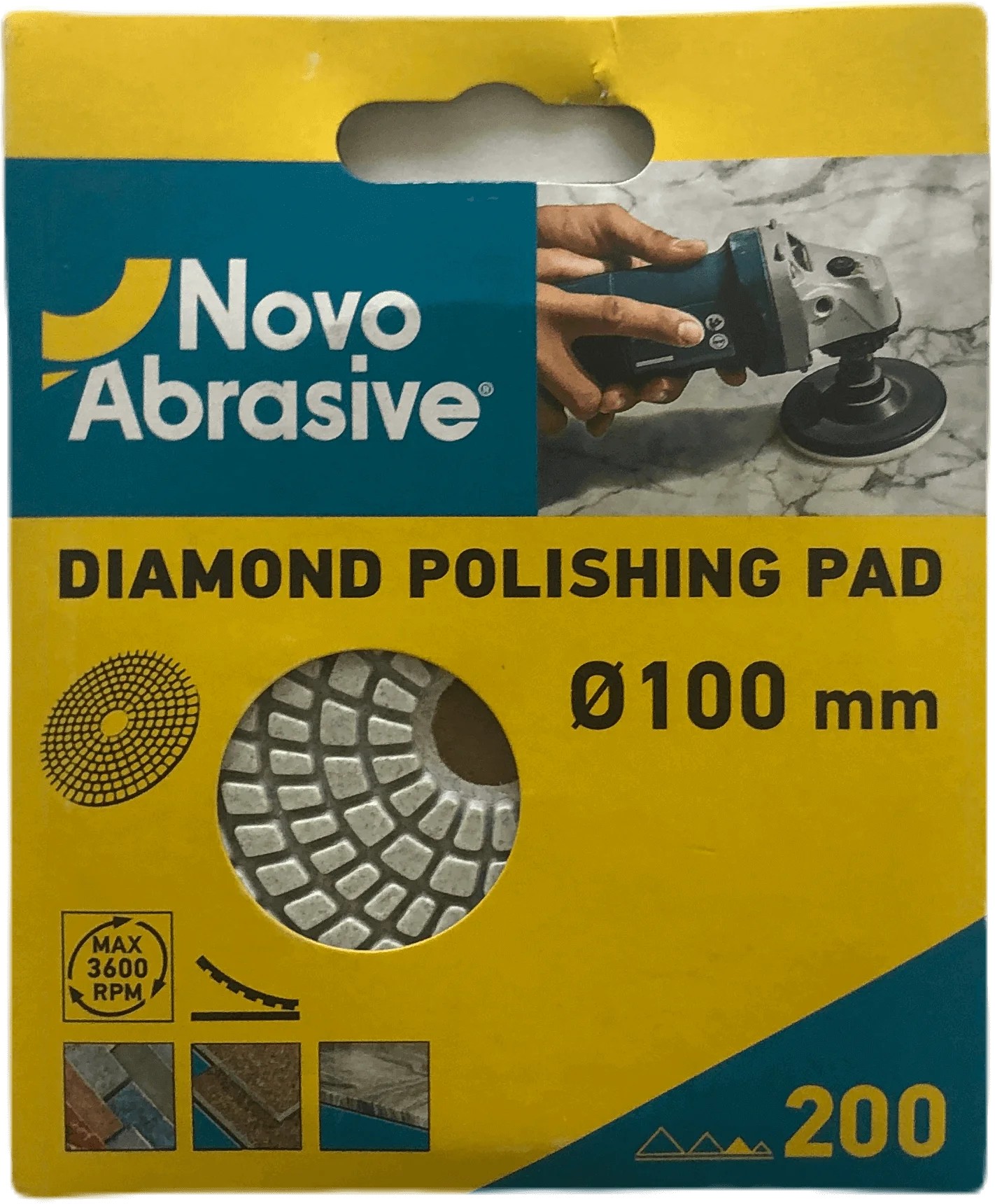 Диск алмазний полірувальний NovoAbrasive 100 мм, Р200